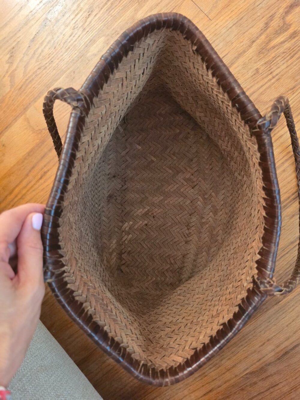 Hand-Woven Italian Full Grain Leather Basket Bag Dragon Diffusion Inspired - Picture 13 of 13